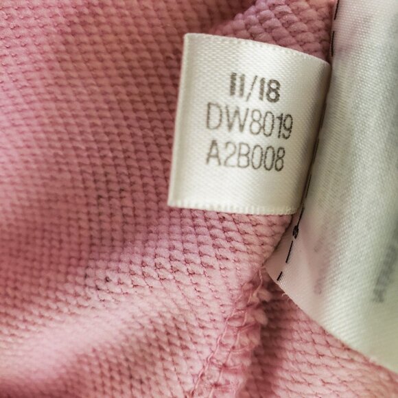 Adidas Graphic Logo Print Hoodie French Terry Tunic Hoodie Pink Black Sz XS - Picture 11 of 12